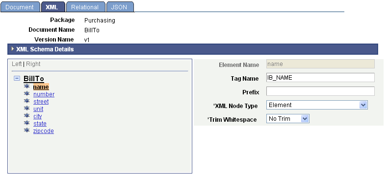 Document Builder - XML page