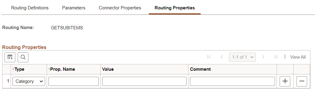 Routing - Properties page