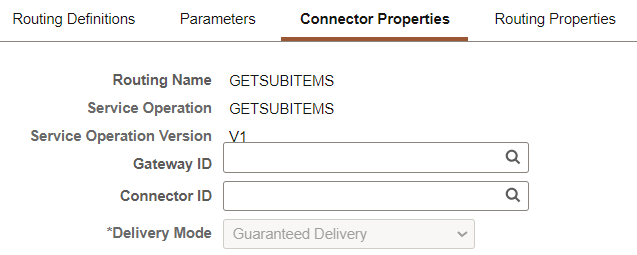 Routings-Connector Properties page