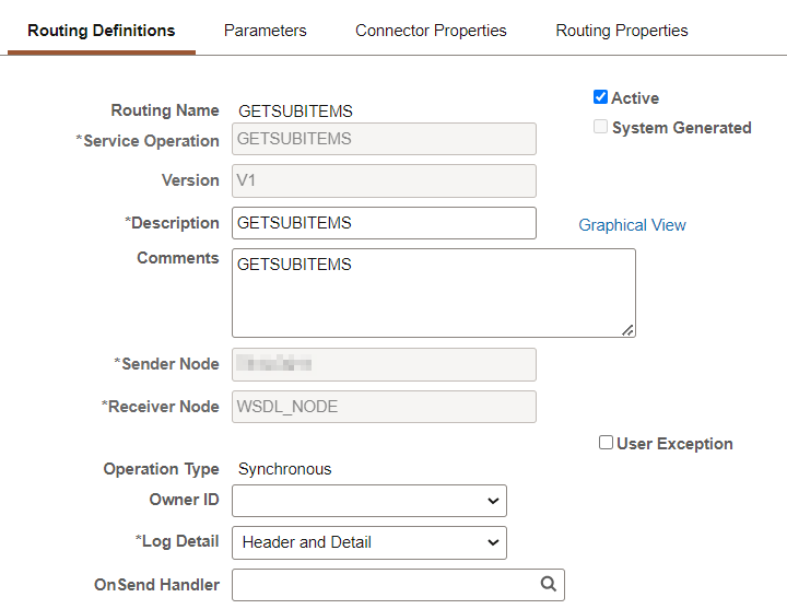 Routings - Routing Definitions page