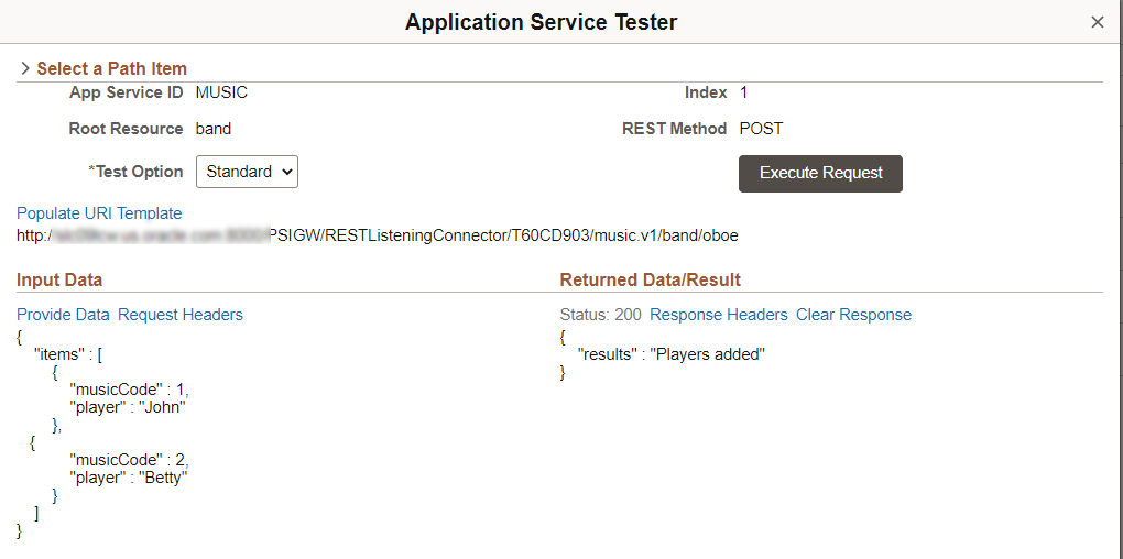 Example POST Application Service Test