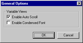 General Options dialog box