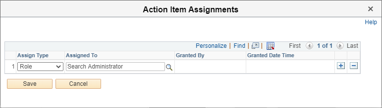 Action Item Assignments page