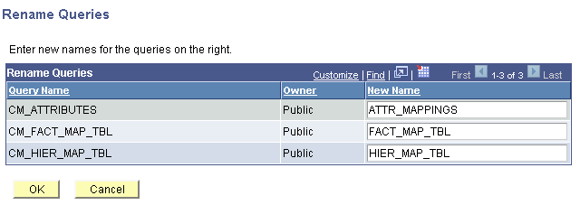 Rename Queries page