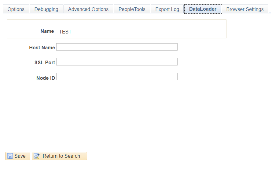 Define Runtime Options- -DataLoader page