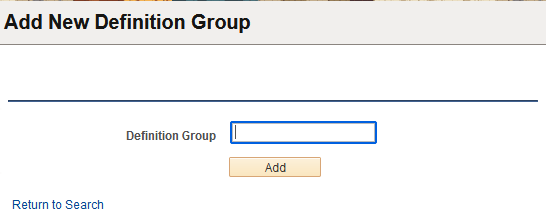 Add New Definition Group page