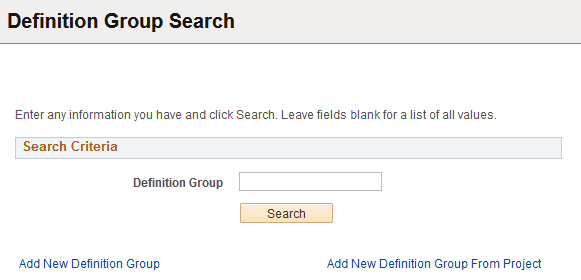 Definition Group Search page