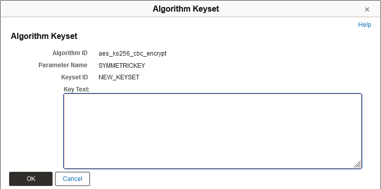 Algorithm Keyset page