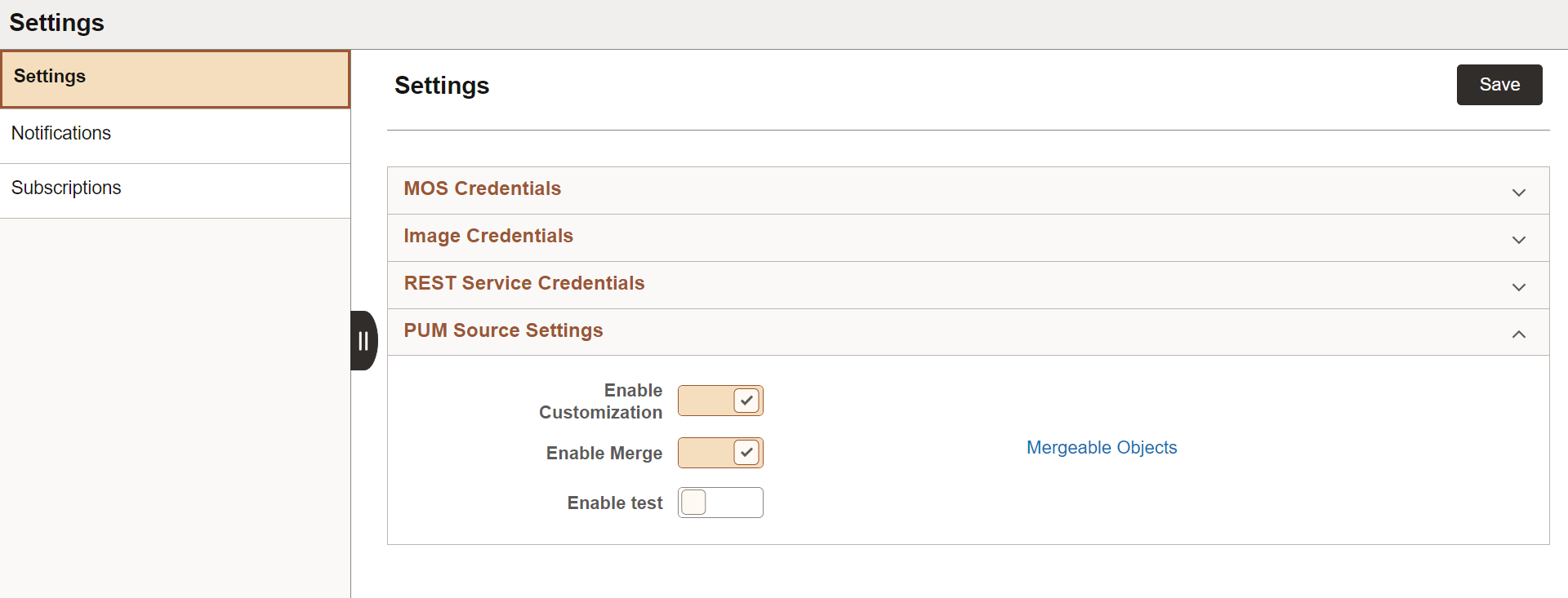 PUM Source Settings- PAU