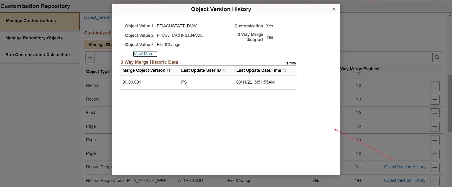 Object Version History