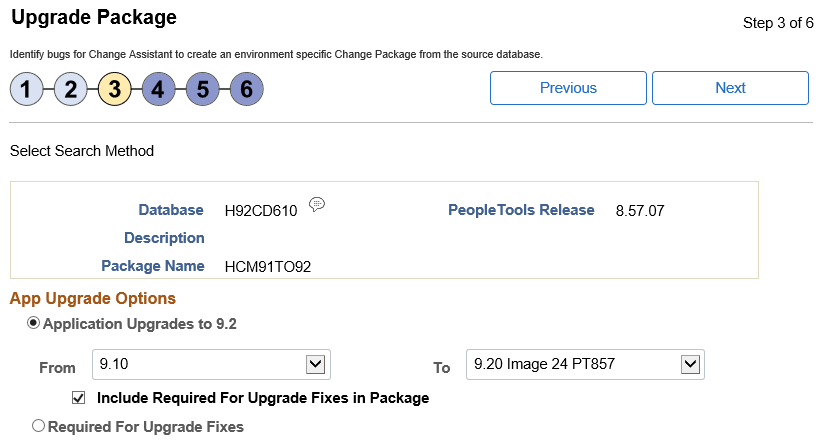 Upgrade Package Step 3 of 6