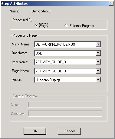 Step Attributes dialog box