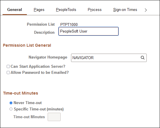 Permission Lists - General Page