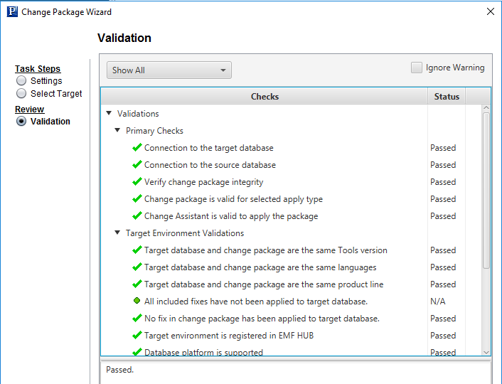 Validation page
