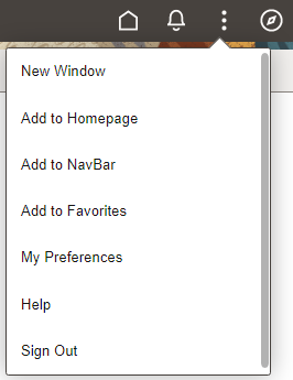 Actions Menu - Dashboard