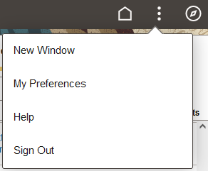 Actions Menu - Homepage