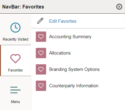 NavBar: Favorites