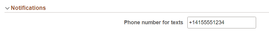 My Preferences - General Settings: Notifications