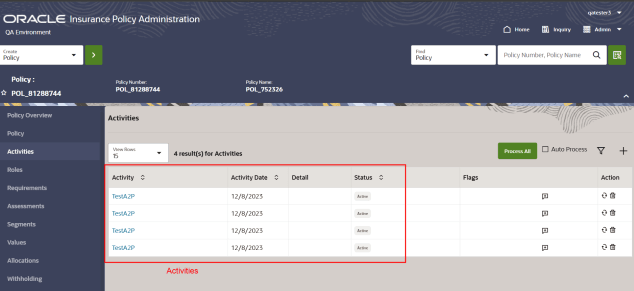 Transactions in OIPA