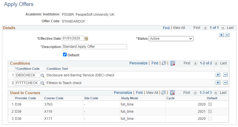 Apply Offers page