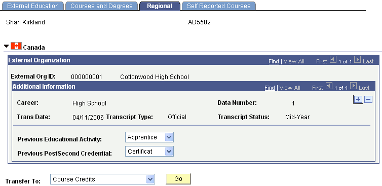 Regional page