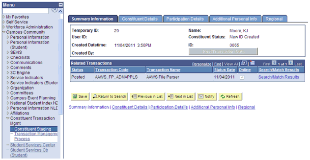 Application Data link disabled for a user who does not have application center access