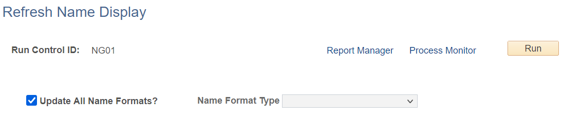Refresh Name Display page