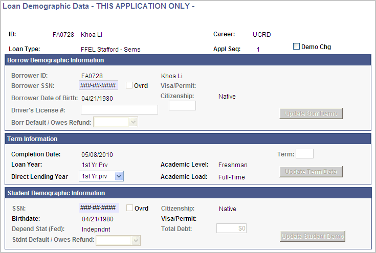 Loan Demographic Data - THIS APPLICATION ONLY - page