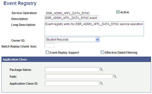 Event Registry page