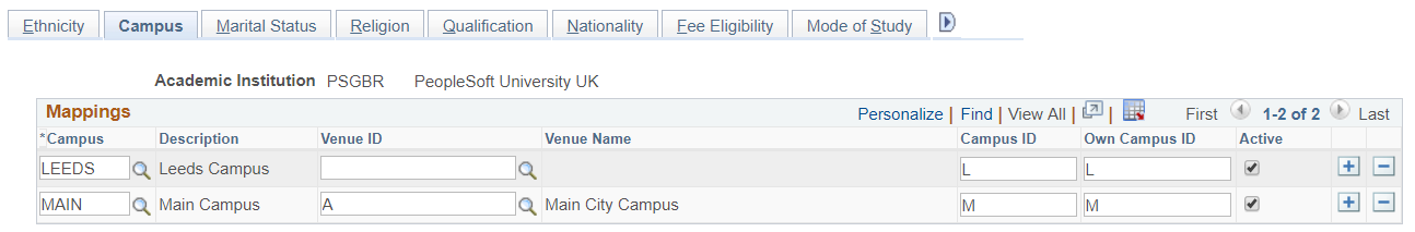 Campus page