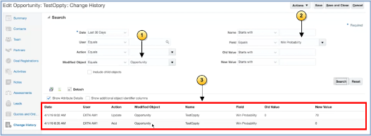 「変更履歴」サブタブには、過去30日間のすべてのレコードがグループ化されて表示されます。