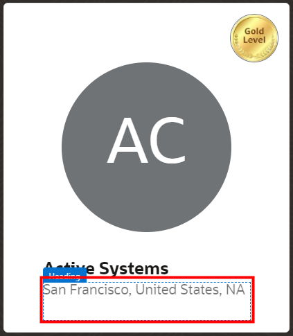 これは、新しいカスタム・フィールドを追加するデザイナ内のリージョンをタップする方法のスクリーンショットです。