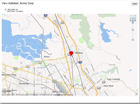 マップ上でアカウント住所のロケーションを表示します。