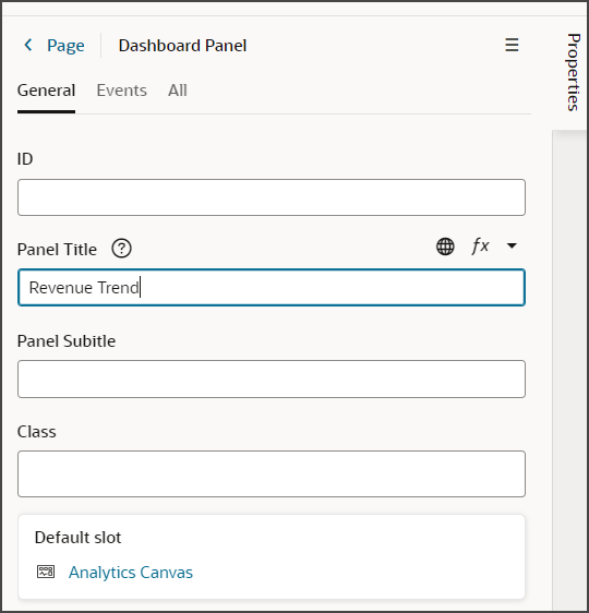 このスクリーンショットは、コンポーネントのタイトルを設定する方法を示しています。