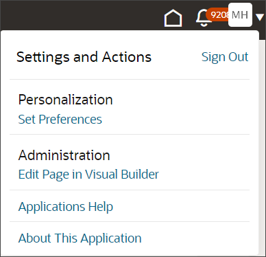 このスクリーンショットは、Oracle Visual Builder Studioに入る方法を示しています。