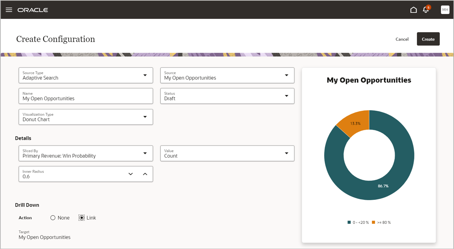 ホーム・ページからのドリルダウン