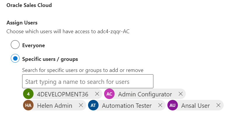 ユーザーの割り当て