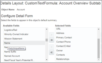 このイメージは、名前フィールドの各インスタンスが 表している内容を示しています。
