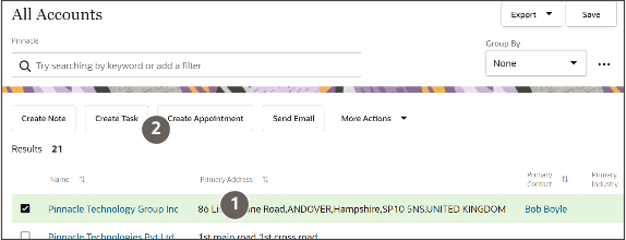 ランディング・ページからタスクを作成します
