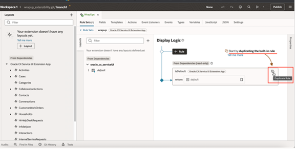 既存のデフォルト・ルールUIが重複しています。