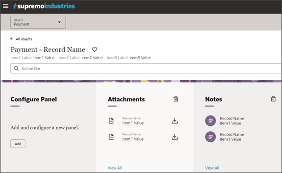 このスクリーンショットは、折りたたみでパネルを構成できる場所を示しています。