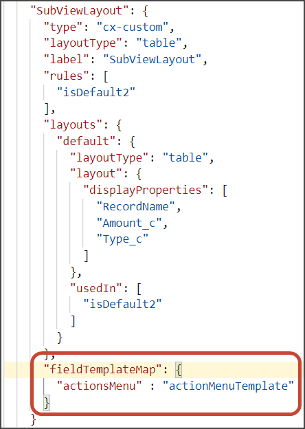 このスクリーンショットは、カスタム・フィールドをフィールド・テンプレートにマップする方法を示しています。