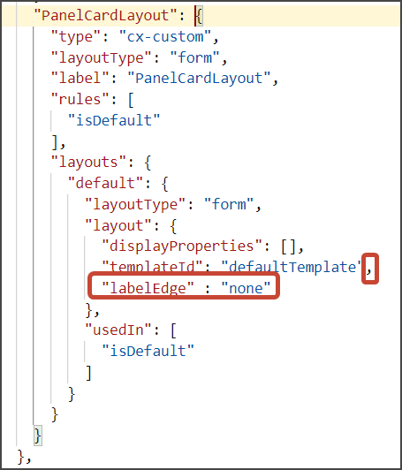 このスクリーンショットは、labelEdgeプロパティを追加する場所を示しています。