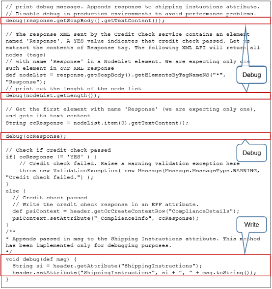 コード内の様々なポイントでのDebugメソッドの使用