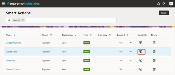このスクリーンショットは、スマート処理を複製する方法を示しています。