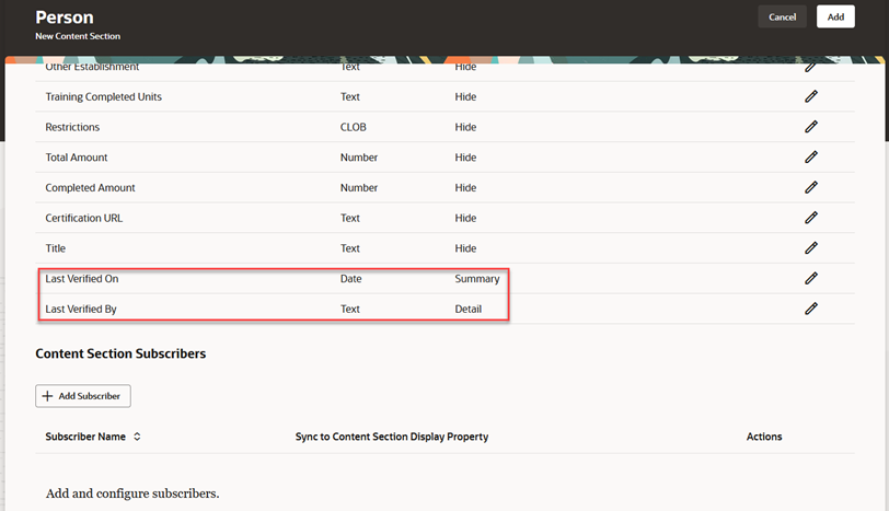 「最終検証日」および「最終検証者」属性の有効化