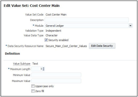 この図は、「値セットの編集」ページを示しています。
