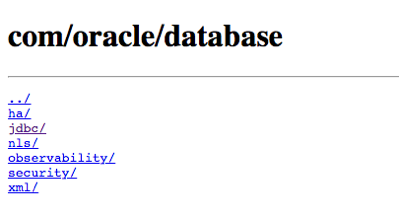 Oracle Databaseアーティファクトに対するMaven Centralの場所 Oracle Databaseアーティファクトに対するMaven Centralの場所