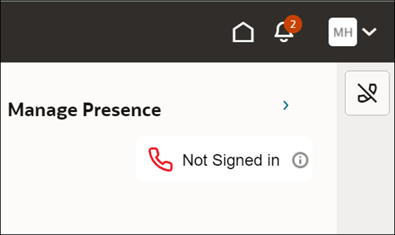 「プレゼンスの管理」アイコンのスクリーン・キャプチャ。