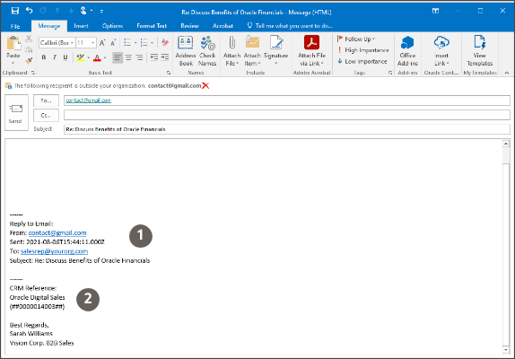 Microsoft Outlookの作成ウィンドウ